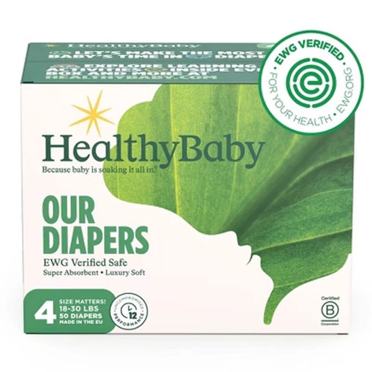 AC250762 HealthyBaby Certified Safe Organic Cotton Enhanced Diapers 50ct