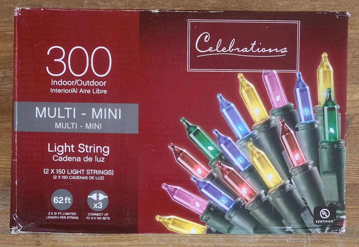 AC250791 Celebrations Mini Incandescent Light Set Multicolored 62 ft. 300 lights New