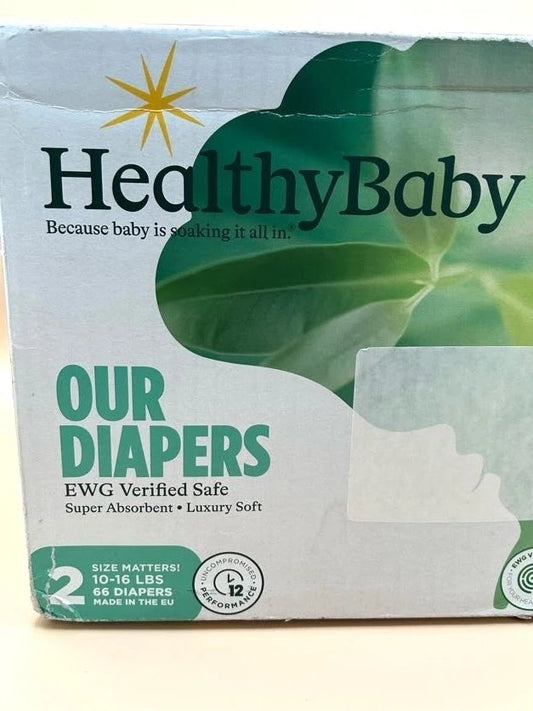 AC250745 Healthy Baby diapers Size 2 EWG Certified Safe . 10-16lbs 66 Diapers