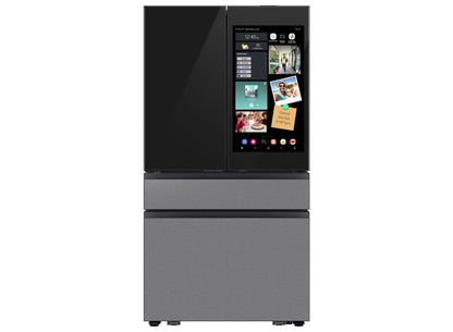 BLP00616 - Samsung Bespoke 36 in. 23 cu. ft. Counter Depth 4-Door French Door Refrigerator in Charcoal Glass/Black - RF90F23AECRAA