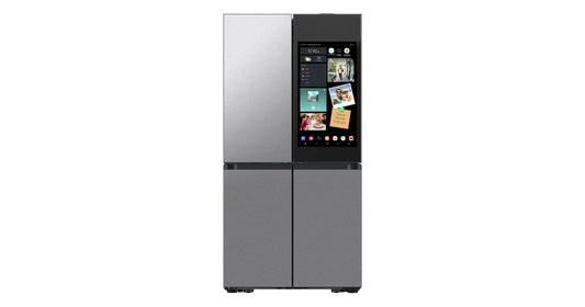 BLP00646 - Samsung Bespoke 29 cu. ft. Standard Depth 4-Door Flex French Door Refrigerator in Stainless Steel - RF29DB9900QDA