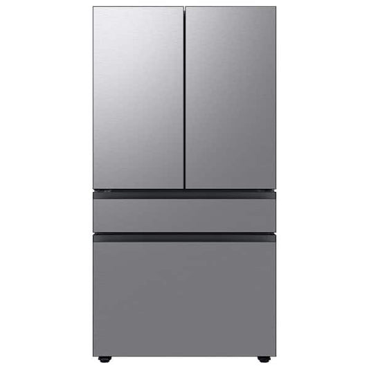 BLP00592 - Samsung Bespoke 29 cu. ft. Standard Depth 4-Door French Door Refrigerator in Stainless Steel with Beverage Center - RF70F29MERAA