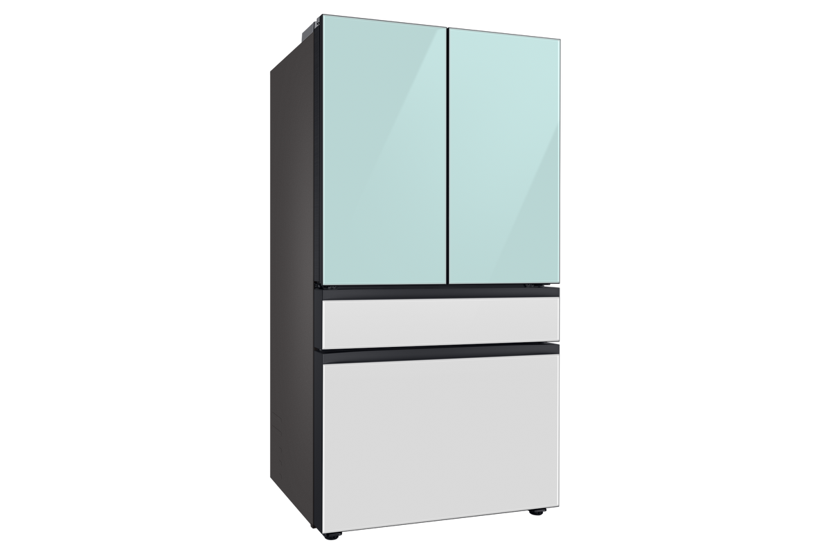 BLP01001 - Samsung - BESPOKE 29 cu. ft 4-Door French Door Smart Refrigerator with Beverage Center - Morning Blue Glass - RF29BB86004MA