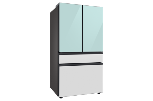 BLP01001 - Samsung - BESPOKE 29 cu. ft 4-Door French Door Smart Refrigerator with Beverage Center - Morning Blue Glass - RF29BB86004MA