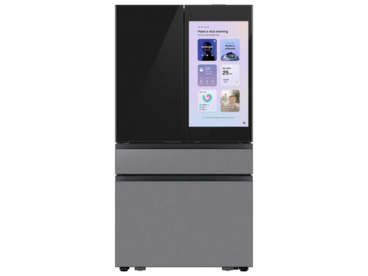 BLP00946 - Samsung - Bespoke 29 cu. ft. 4-Door French Door Refrigerator with AI Family Hub+ - Charcoal Glass - RF90F29AECRAA