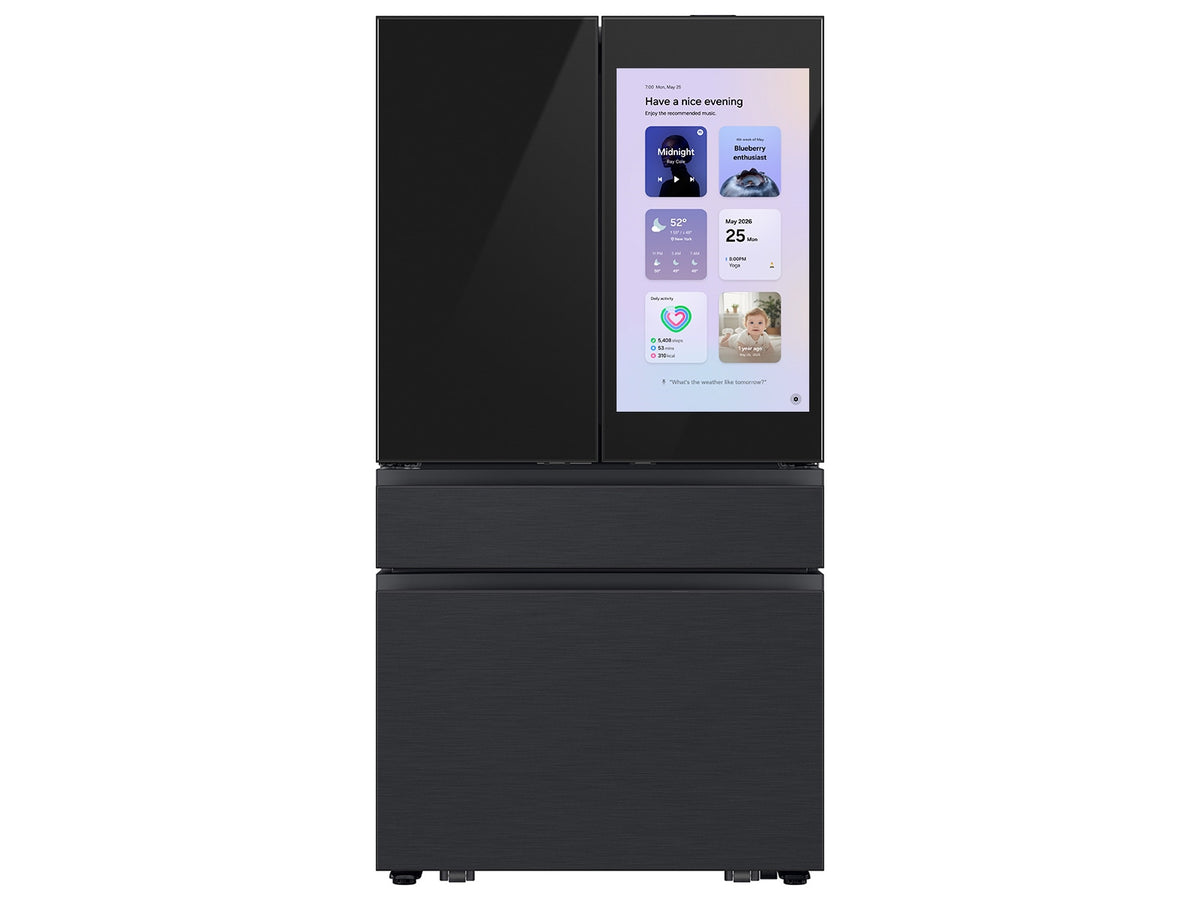 BLP01009 - Samsung Bespoke 36 in. 23 cu. ft. Counter Depth 4-Door French Door Refrigerator in Charcoal - RF90F23AECEAA