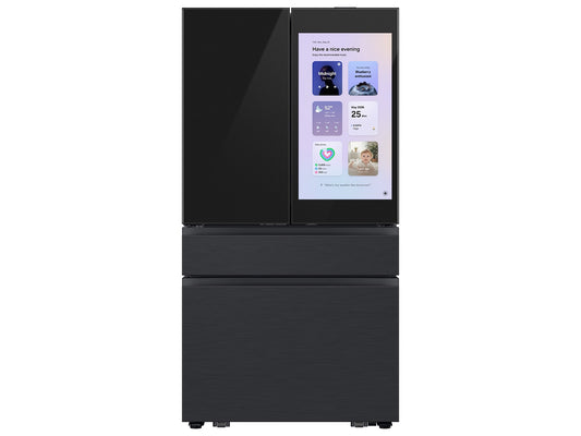BLP01009 - Samsung Bespoke 36 in. 23 cu. ft. Counter Depth 4-Door French Door Refrigerator in Charcoal - RF90F23AECEAA