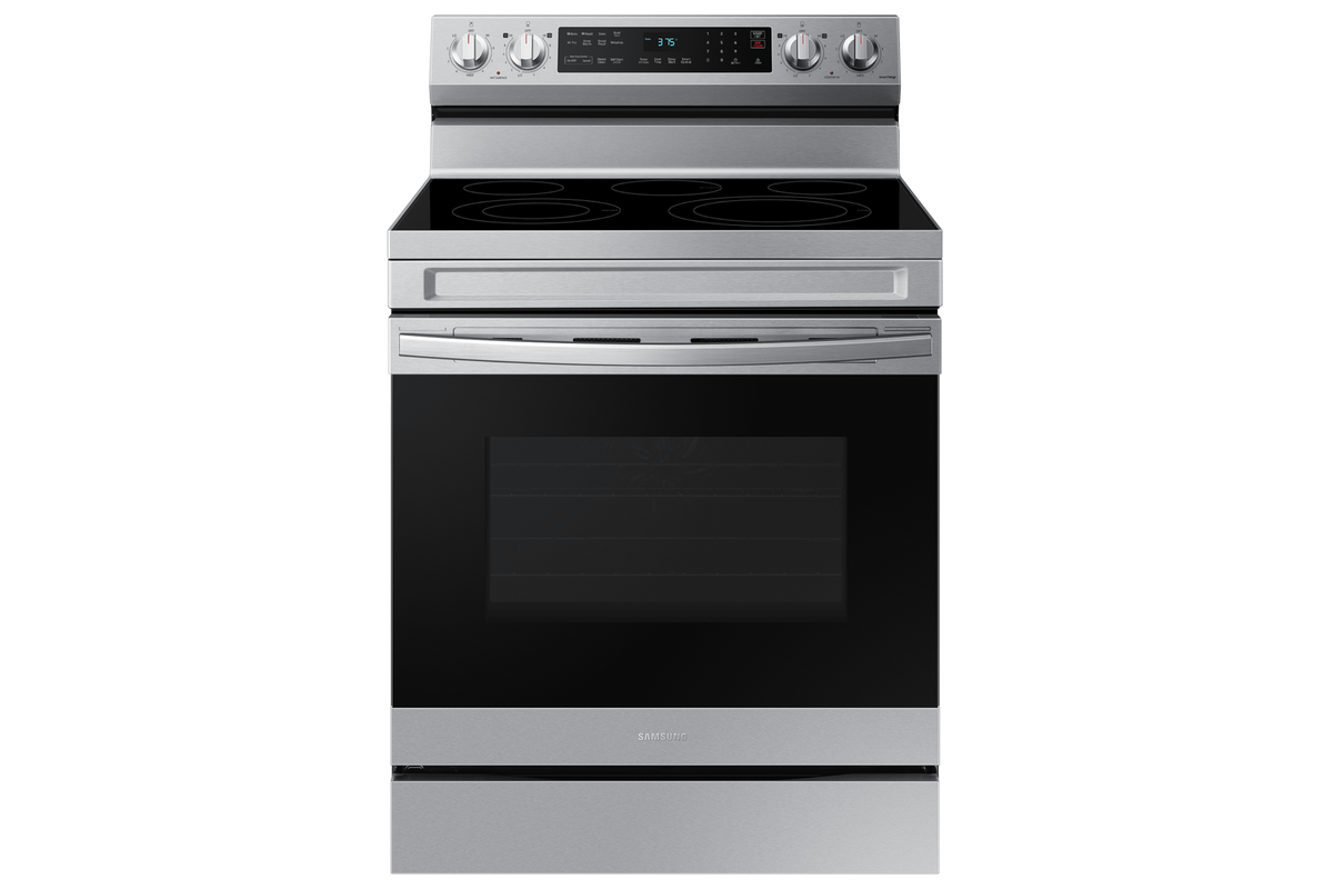 BLP00916 - Samsung 30 in. 5-Burner Element Smart Freestanding Electric Range in Stainless Steel - NE63A6511SSAA