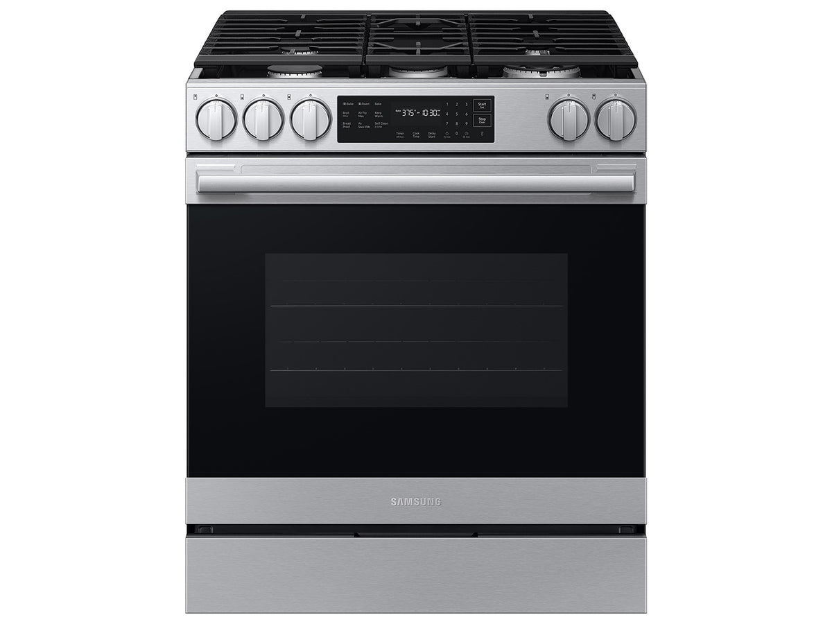 BLP00960 - Samsung Bespoke 30 in. Smart 5 burner Slide-In Gas Range in Fingerprint Resistant Stainless Steel - NSG80H60SEAA