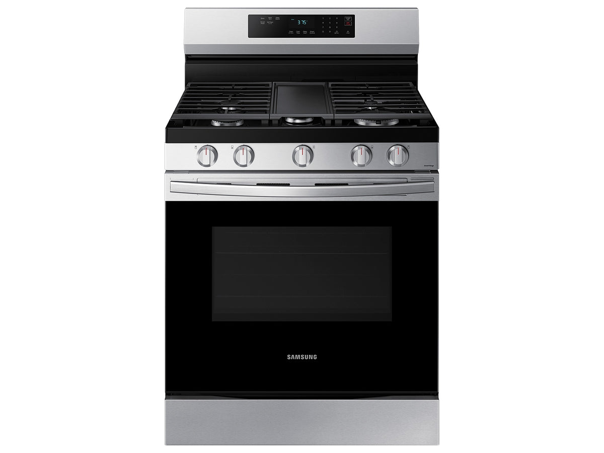 BLP01066 - Samsung 30 in. 5-Burner Smart Freestanding Gas Range in Stainless Steel - NX60A6311SSAA