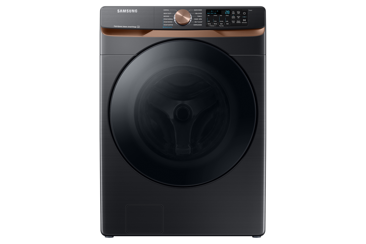 BLP00982 - Samsung 5 cu. ft. Extra-Large Capacity Smart Front Load Washer in Brushed Black with Super Speed Wash and Steam - WF50BG8300AVU