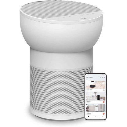 TCL Breeva A2 Wi-Fi Smart Air Purifier and Humidifier, Up to 882 Sq Ft, 4-Stage True HEPA (H13), Removes 99.97% of Dust/Bacteria/Odors & More, App & Voice Control, Auto Shield, Quiet, White  a215w