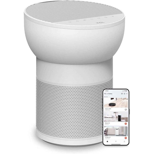 TCL Breeva A2 Wi-Fi Smart Air Purifier and Humidifier, Up to 882 Sq Ft, 4-Stage True HEPA (H13), Removes 99.97% of Dust/Bacteria/Odors & More, App & Voice Control, Auto Shield, Quiet, White  a215w