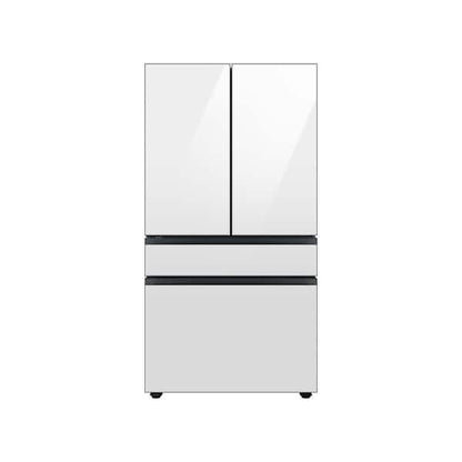 BLP01000 - Samsung Bespoke 36 in. 29 cu. ft. Standard Depth 4-Door French Door Smart Refrigerator in White Glass - RF29BB860012A