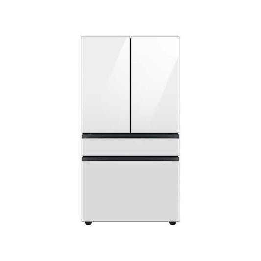 BLP01000 - Samsung Bespoke 36 in. 29 cu. ft. Standard Depth 4-Door French Door Smart Refrigerator in White Glass - RF29BB860012A
