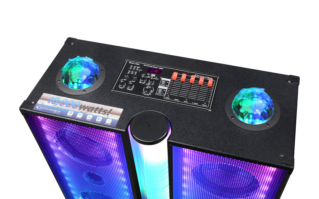 Technical Pro 10 x 8" LED Bluetooth Party Speaker with Beer Dispenser & Wireless Mic