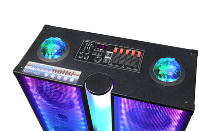 Technical Pro 10 x 8" LED Bluetooth Party Speaker with Beer Dispenser & Wireless Mic