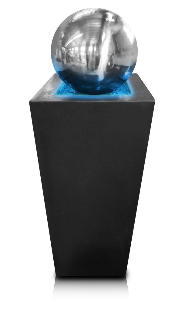 Technical Pro Stainless Steel Sphere LED Water Fountain with Bluetooth Speaker