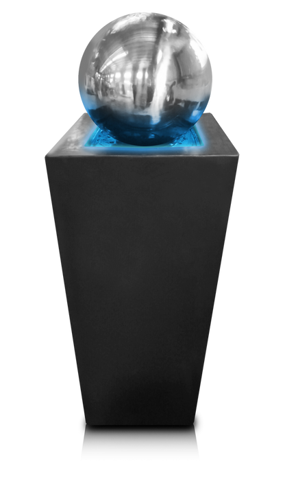 Technical Pro Stainless Steel Sphere LED Water Fountain with Bluetooth Speaker